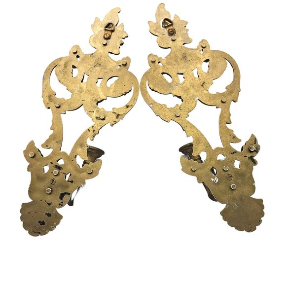 Vintage Syroco Wall Candle Holder Sconce Set of 2 Goldtone Homco 4036 USA - Picture 11 of 16